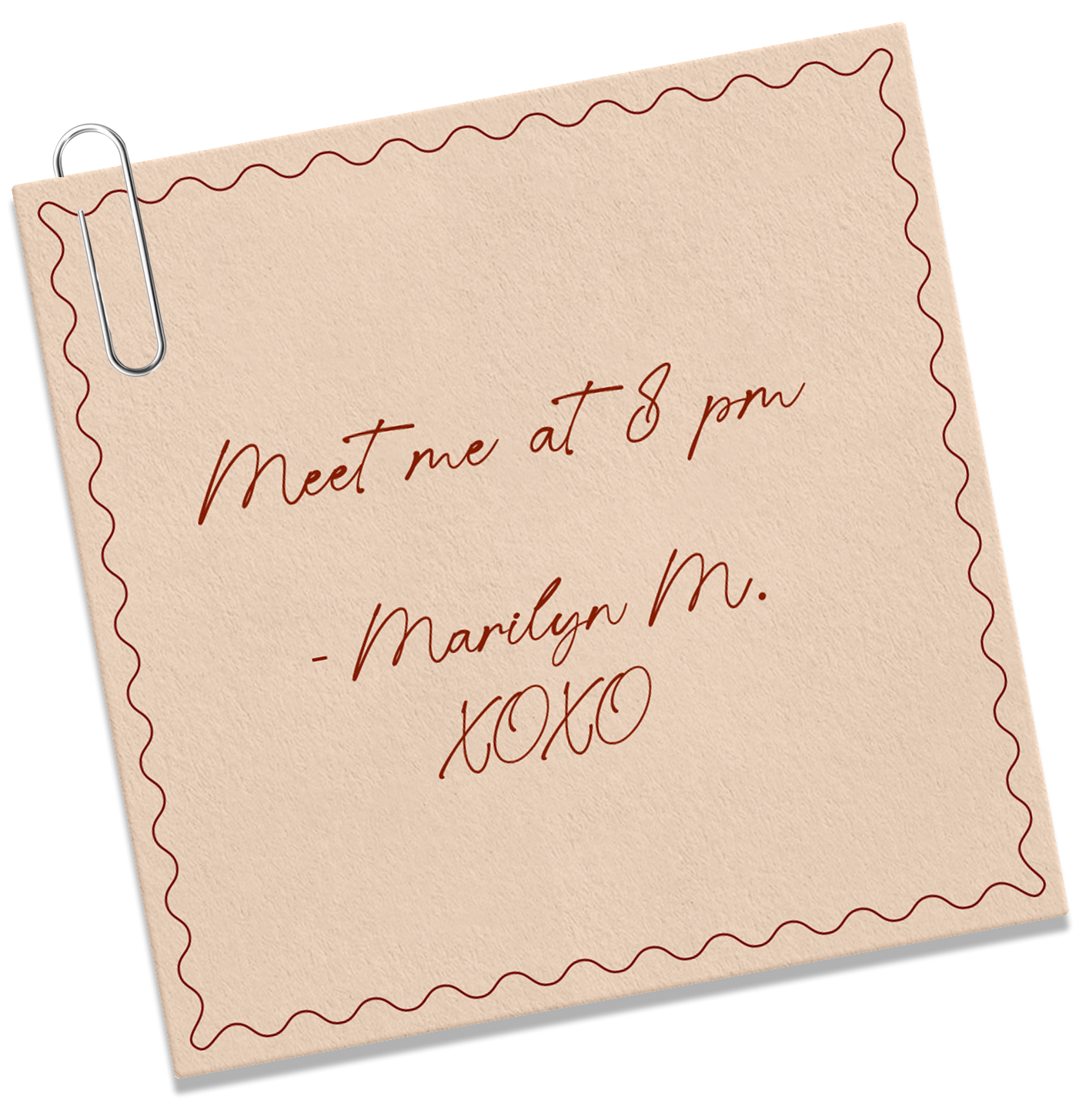 Meet me at 8pm note
